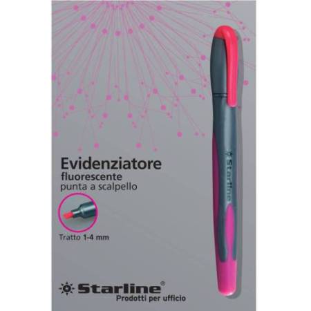 Evidenziatore a penna - punta scalpello - tratto da 1,0-4,0mm - fucsia - Starline