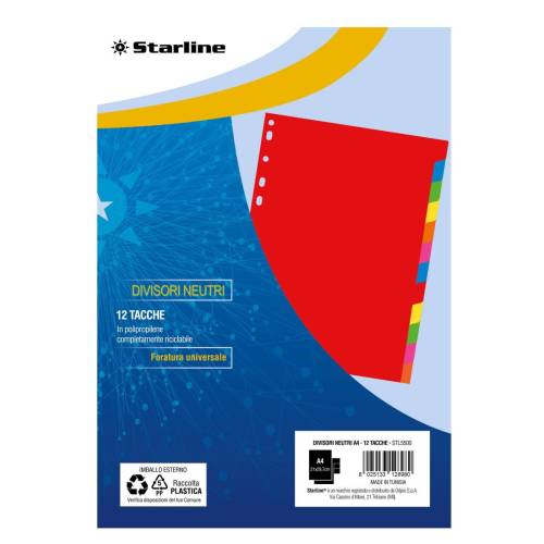 Divisori neutri 12 tacche - A4 - PP -...