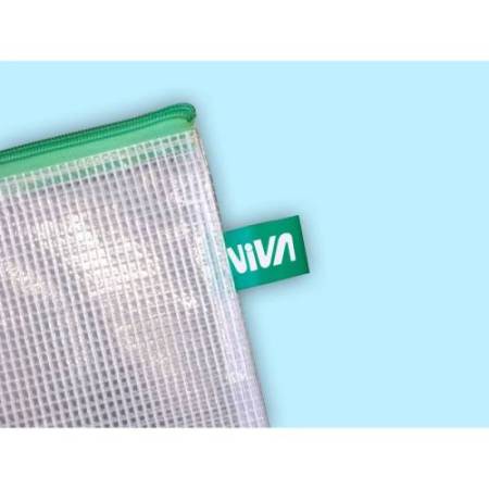 Busta a rete con cerniera gialla - PVC - 20x25 cm - trasparente - Starline