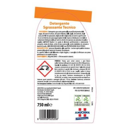 Detergente sgrassante tecnico - 750 ml - Amuchina Professional