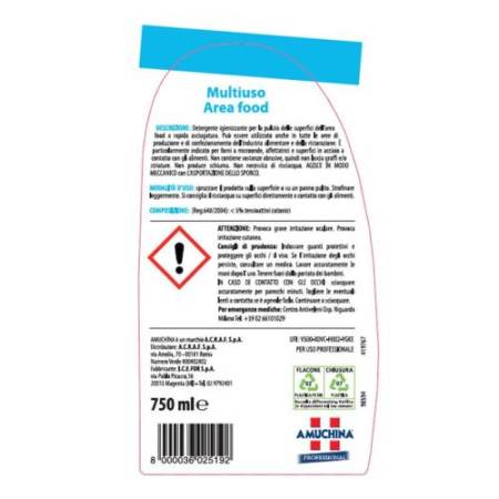 Igienizzante multiuso area food - 750 ml - Amuchina Professional