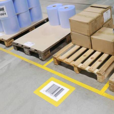 Segnaletica adesiva - da terra - "finestra" - 40,1 x 31,4 cm - Djois - conf. 10 pezzi