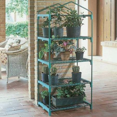 Serra Azalea - 4 ripiani - 70 x 50 x 158 cm - acciaio verniciato/PVC - verde/trasparente - Verdemax