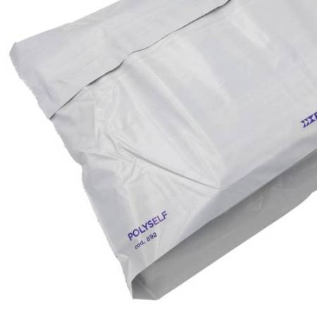 Busta Polyself - per corrieri - con soffietto - A3 - 32 x 48 x 10 cm - PE - bianco/grigio - Blasetti  - conf. 100 pezzi