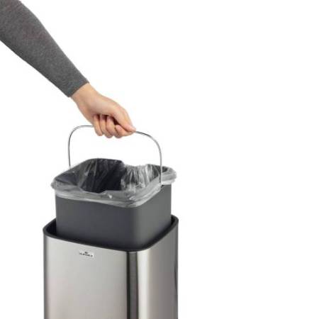 Cestino no touch - con sensore - 27 x 27 x 57 cm- 21 lt - argento metallizzato - Durable