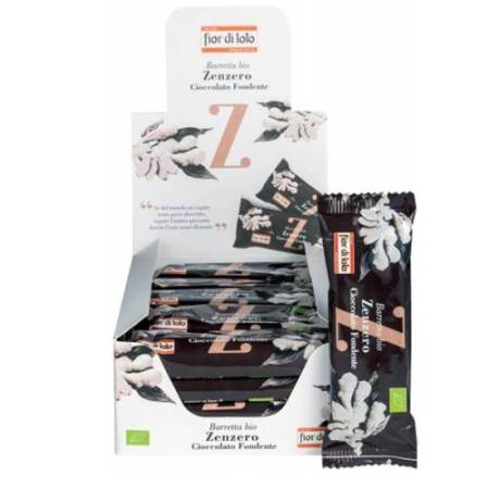 Barretta di riso - zenzero/cioccolato fondente - 30 gr - Fior di loto