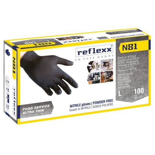 Guanti in nitrile N81 - tg L - nero -...