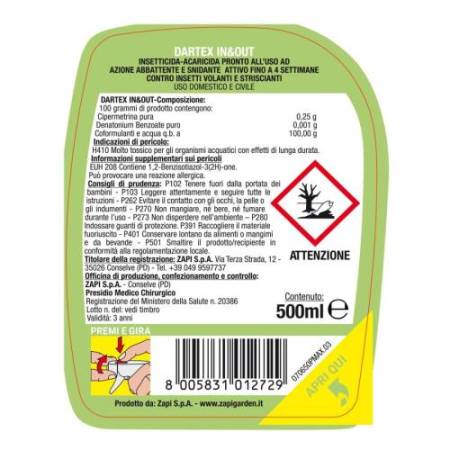 Insetticida antizanzare - pronto all'uso - 500 ml - Protemax