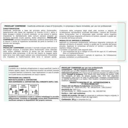 Compressa insetticida per larve di zanzara - in barattolo - Protemax - conf. 10 pezzi