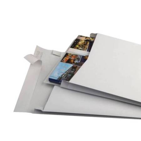 Buste a sacco Securitex - con soffietti - B4 - 25 x 35,3 x 3,8 cm - 130 gr - bianco - Bong Packaging - conf. 100 pezzi