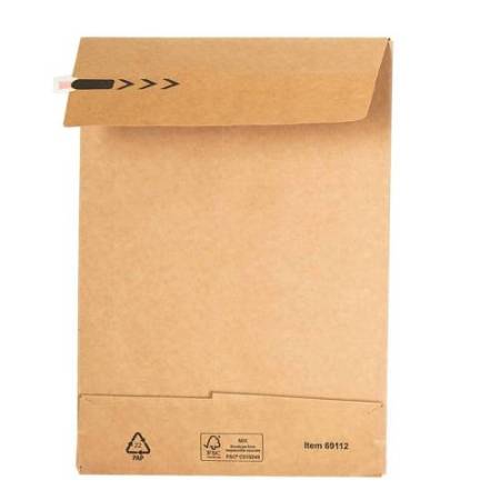 Sacchetti a fondo quadro E-Green - C3 - 35 x 45 x 12 + 10 cm - carta kraft - avana - Bong Packaging - conf. 200 pezzi