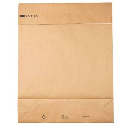 Sacchetti a fondo quadro E-Green - 40 x 50 x 10 + 10 cm - carta kraft - avana - Bong Packaging - conf. 100 pezzi