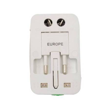 Adattatore da viaggio universale - 2 prese USB - bianco - MKC Melchioni