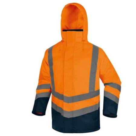Parka 5 in 1 Optimum 3 alta visibilità - taglia L - arancio fluo - Deltaplus