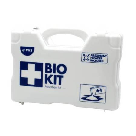 Valigetta per assorbimento liquidi biologici - con polvere addensante - 28,5 x 21 x 8,7 cm- bianco - PVS