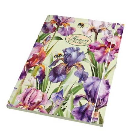 Cartella con elastico Nature Flowers - 26 X 35,5 x 1,2 cm - 3lembi - Pigna