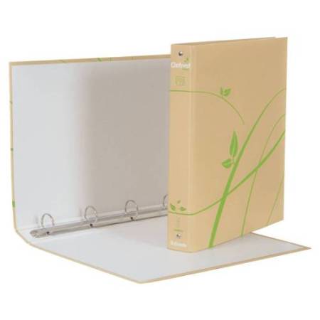 Raccoglitore Oxford Green - 4 anelli tondi 30 mm - dorso 4 cm - 22 x 30 cm - carta riciclata - avana - Esselte