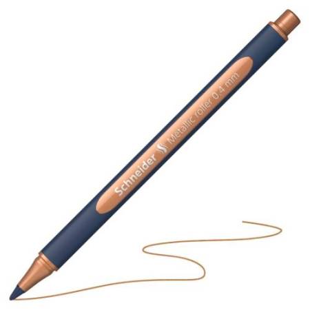 Roller Metallic 050 - tratto 0,4 mm - colori metallici assortiti - Schneider - astuccio 8 pezzi