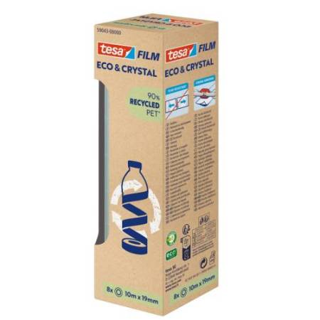 Nastro adesivo Eco & Crystal - 19 mm x 10 m - Tesa - torre 8 pezzi