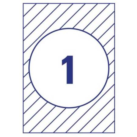 Etichette adesive per finestre - in carta - con pellicola - laser - rimovibili - diametro 200 mm - 1et/fg - 10 fogli - bianco - 