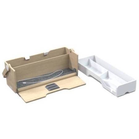 Organizer portatile da scrivania Ergobox S - 42,5 x 23 x 15 cm - legno/PET/ABS - legno/bianco/grigio - Alba