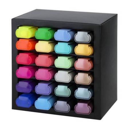 Evidenziatore Textliner 46 - punta a scalpello - tratto 1,0-3,0-5,0 mm - colori assortiti - Faber-Castell - deskset 24 pezzi