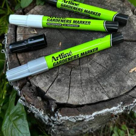 Marcatore permanente - per giardinaggio - punta tonda 2,3 mm - argento - Artline