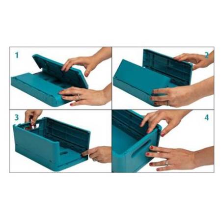 Scatola pieghevole The Smart Case maxi Skandi - 37,5 x 27,5 x 16,3 cm - blu pacifico - Exacompta