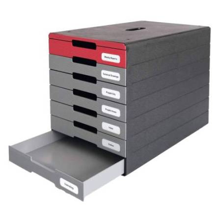 Cassettiera Idealbox Pro 7 - 7 cassetti - 36,5 x 32,2 x 25 cm - rosso - Durable
