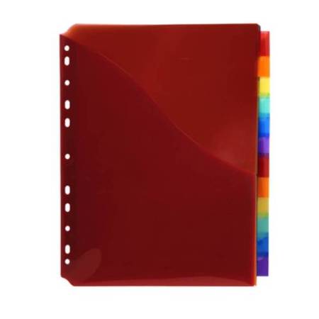 Divisori neutri a 12 tacche - PP - A4 maxi - con portaetichetta - colori assortiti - Exacompta