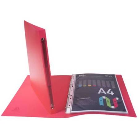 Raccoglitore foderato - PPL - 4 anelli tondi 15 mm - dorso 2cm - 22 x 30 cm - colori assortiti - Exacompta