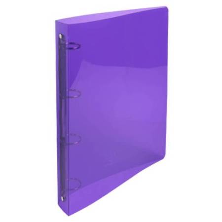 Raccoglitore rigato Crystal Colours - PPL - 4 anelli tondi 30 mm - dorso 4 cm - 22 x 30 cm - colori assortiti - Exacompta