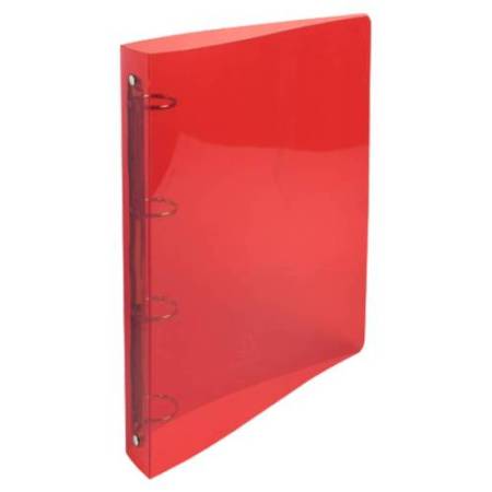 Raccoglitore rigato Crystal Colours - PPL - 4 anelli tondi 30 mm - dorso 4 cm - 22 x 30 cm - colori assortiti - Exacompta