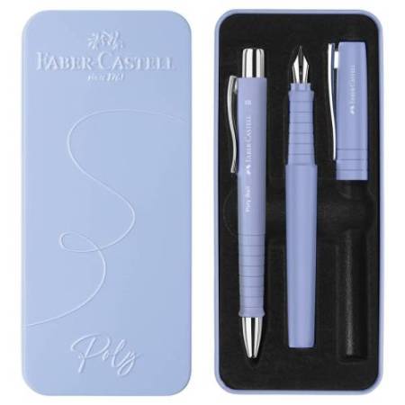 Set stilo B Poly Pen + sfera Poly Ball - punta 0,7 mm - fusto pale iris - Faber-Castell
