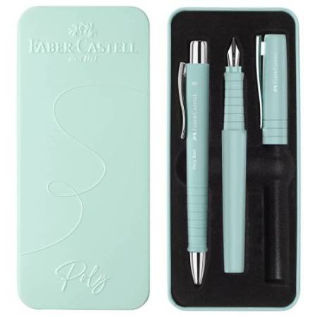 Set stilo B Poly Pen + sfera Poly Ball - punta 0,7 mm - fusto caribic blue - Faber-Castell