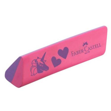 Gomma triangolare unicorno - colori assortiti - Faber Castell - expo 15 pezzi