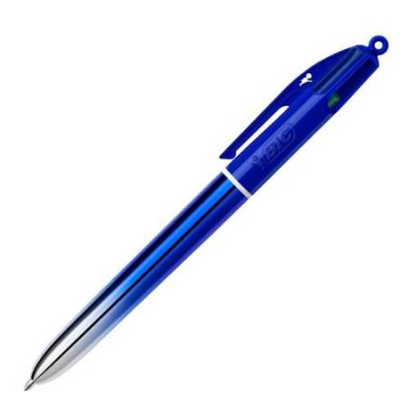 Penna sfera a scatto 4 Colori Smooth - 1.0 mm - fusto blu - Bic - conf. 12 pezzi