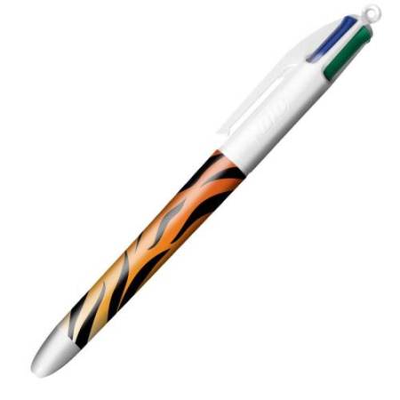 Penna sfera a scatto 4 Colori Animalier - 1.0 mm - Bic - conf. 3 pezzi