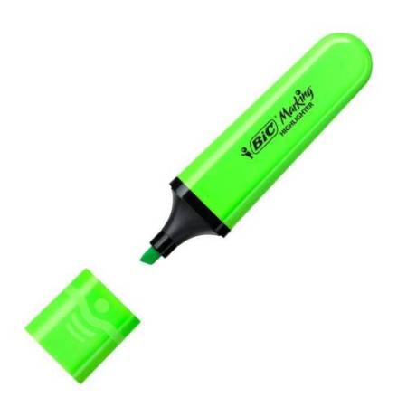 Evidenziatore Flat  - punta a scalpello - tratto da 1,2mm-4,6mm - colori assortiti fluo - Bic - astuccio 4 pezzi