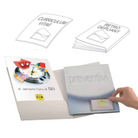 Portabiglietti da visita Eticard T -  autoadesivi - PVC - 5,5 x 9 cm - trasparente - Sei Rota - conf. 10 pezzi