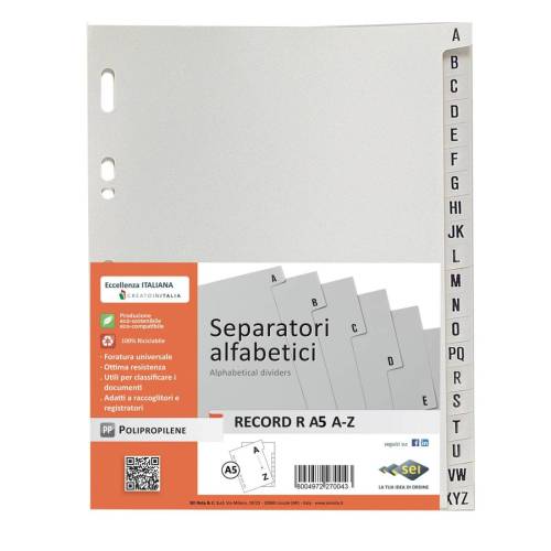 Separatore alfabetico A/Z Record R -...