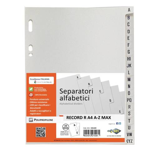 Separatore alfabetico A/Z Record R -...