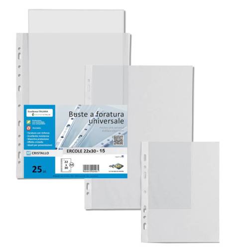 Buste forate Ercole - PVC liscio - 22...