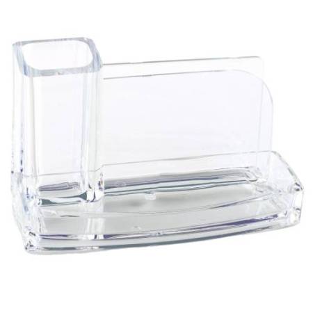 Portatutto da scrivania - acrilico - 20 x 12 x 10 cm - trasparente - Lebez