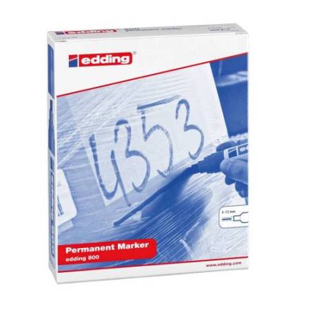Marcatore permanente 800 - punta scalpello - da 4 a 12 mm - nero - Edding