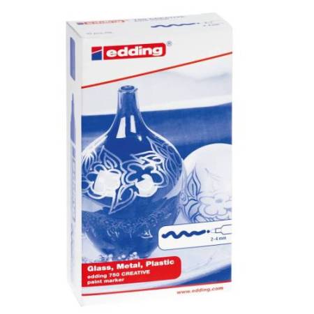 Marcatore permanente a vernice 750 - punta tonda - da 2 a 4 mm - bianco - Edding