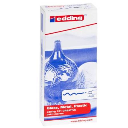 Marcatore permanente a vernice 751 - punta tonda fine - da 1 a 2 mm - verde - Edding