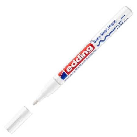 Marcatore permanente a vernice 751 - punta tonda fine - da 1 a 2 mm - bianco - Edding