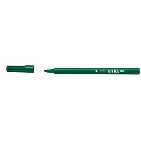 Pennarelli Office - punta feltro - punta fine -  tratto 0,7 mm - verde - Tratto - conf. 12 pezzi