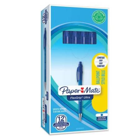 Penna a sfera a scatto Flexgrip Ultra - punta 1,0mm - blu  - Papermate